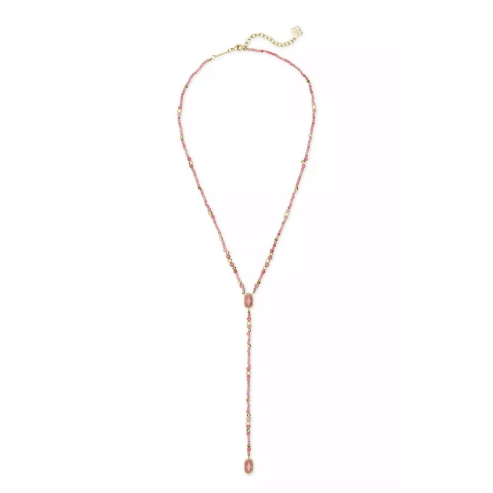 NWT KENDRA SCOTT $125 Pink Bethany Y Necklace - Picture 3 of 4